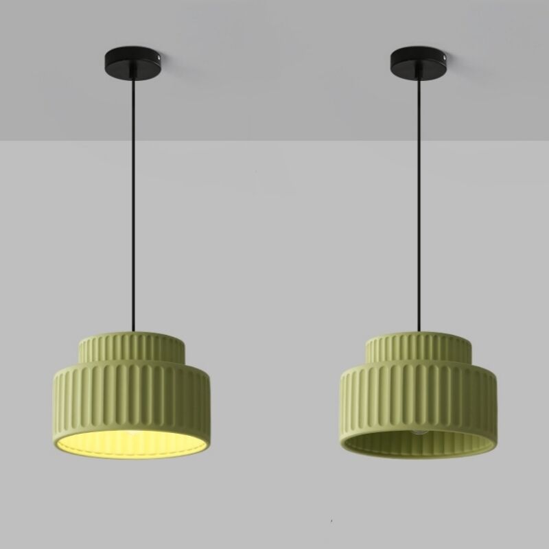 foto del prodotto lampada a sospensione moderno e27 lampadario plafoniera resina illuminazione a sospensione art d eco verde 2pcs