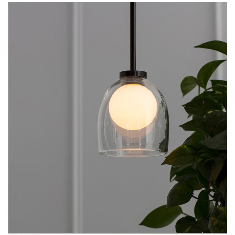 foto del prodotto lampada a sospensione moderno nordico illuminazione da soffitto vetro luce di design trasparente