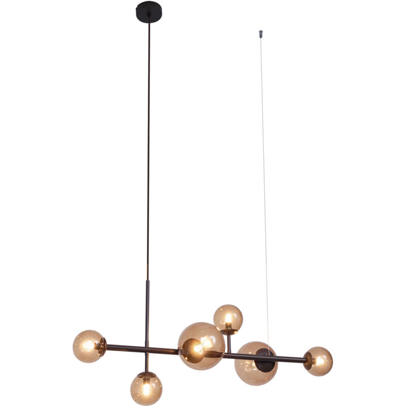 foto del prodotto lampada a sospensione monaco chic da hotel metallo,vetro bronzo sfera max. 1 x watt qazqa