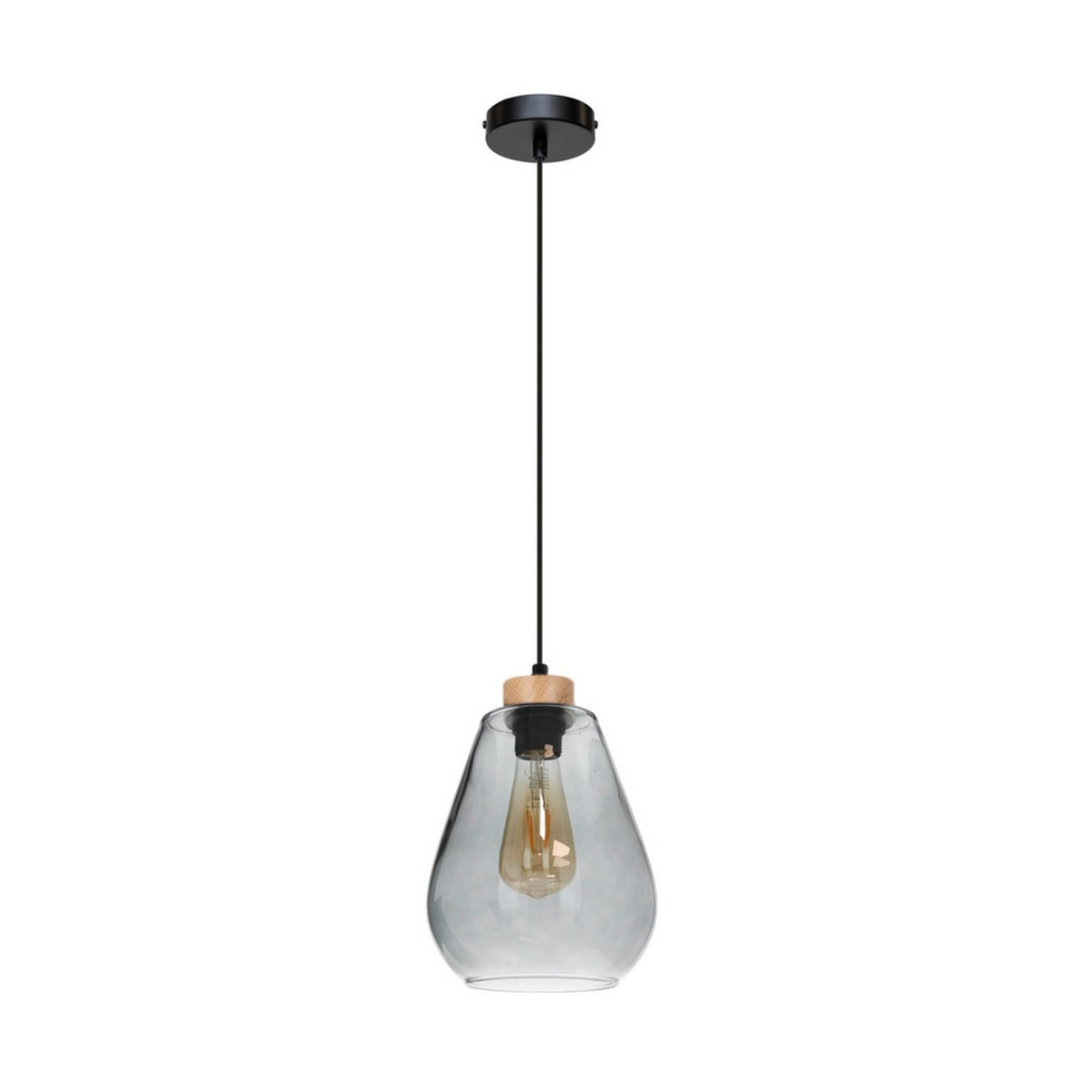 foto del prodotto lampada a sospensione mosa, marrone, legno, 19x19x130 cm, epikasa