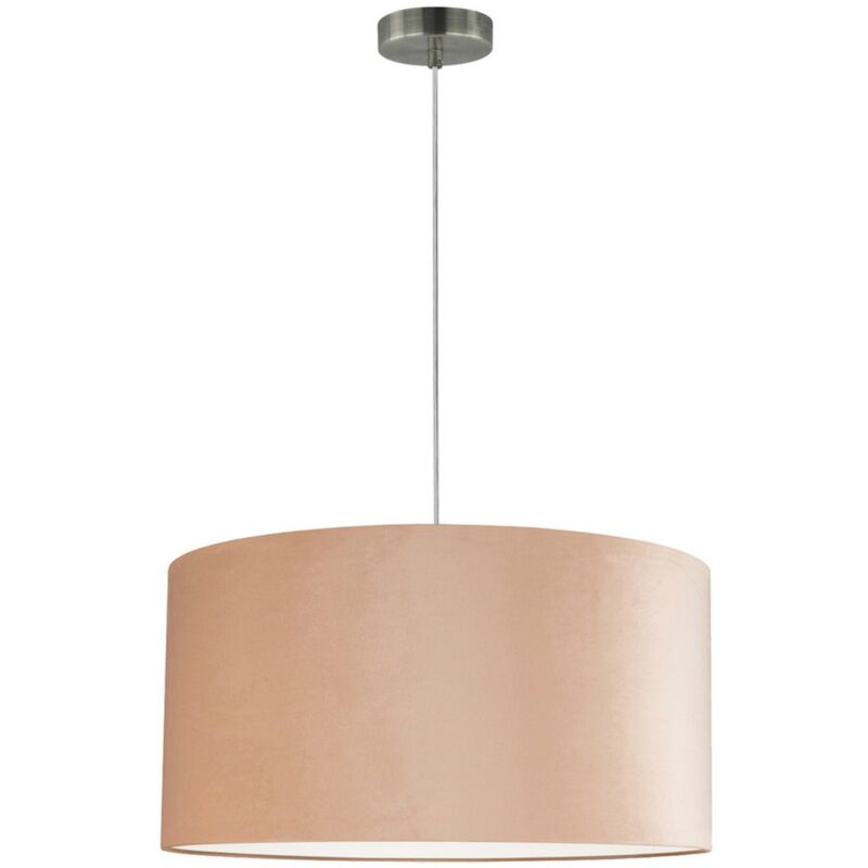 foto del prodotto lampada a sospensione mosella, metallo, tessuto, argento, beige, 50x50x120 cm