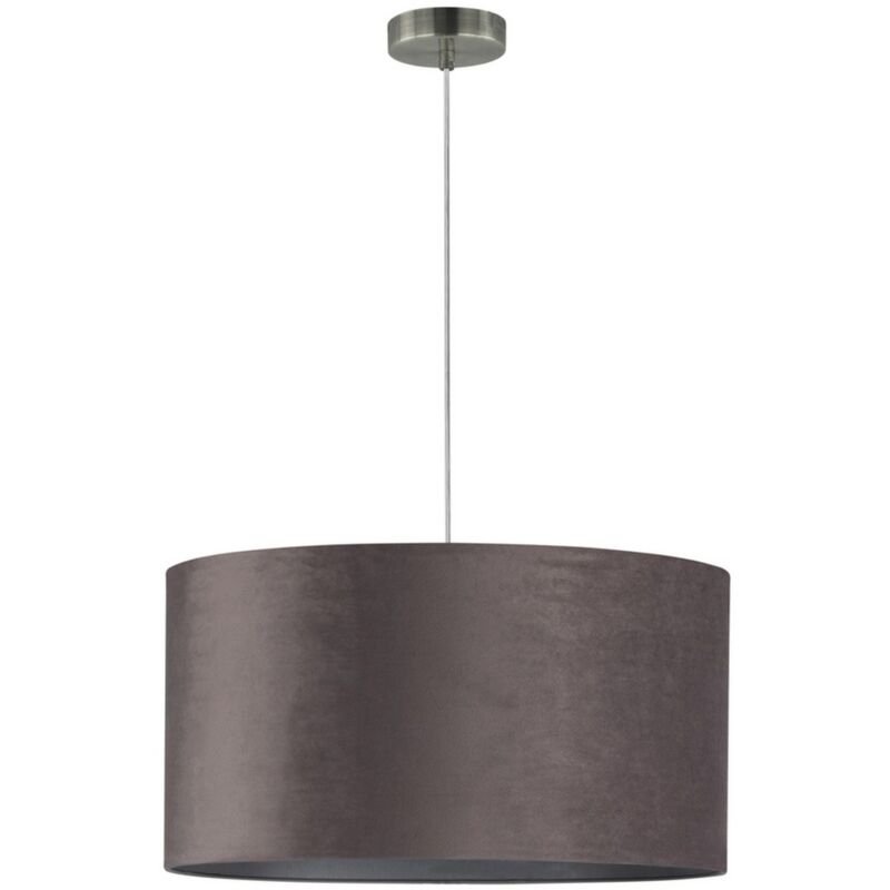 foto del prodotto lampada a sospensione mosella, metallo, tessuto, argento, grigio, 50x50x120 cm