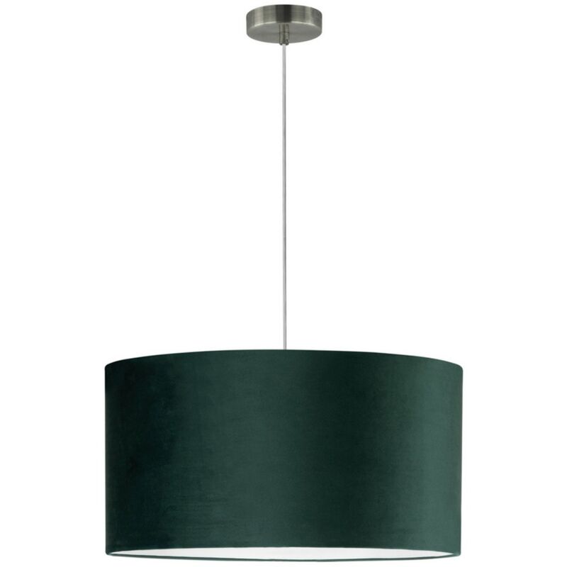 foto del prodotto lampada a sospensione mosella, metallo, tessuto, argento, verde, 50x50x120 cm