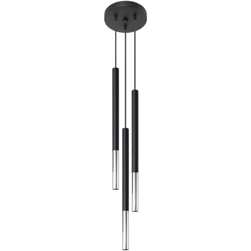 foto del prodotto lampada a sospensione mozaica nero cromato 20x90x20cm sollux