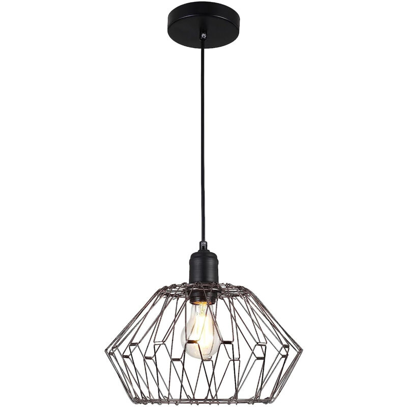 foto del prodotto lampada a sospensione multiforme nera e27 diametro 285 mm con cavo regolabile da 1,1 m lampada a sospensione per illuminazione