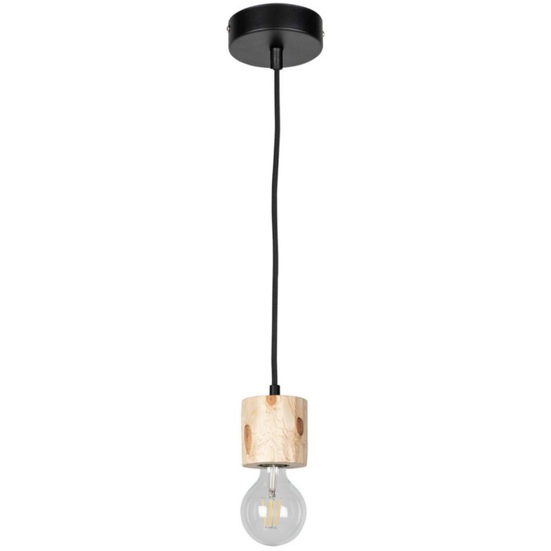 foto del prodotto lampada a sospensione mure, legno, metallo, marrone, nero, 10x10x100 cm
