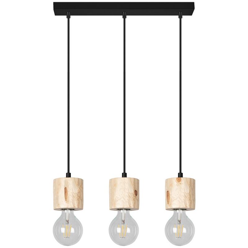 foto del prodotto lampada a sospensione mure, legno, metallo, marrone, nero, 8x52x105 cm