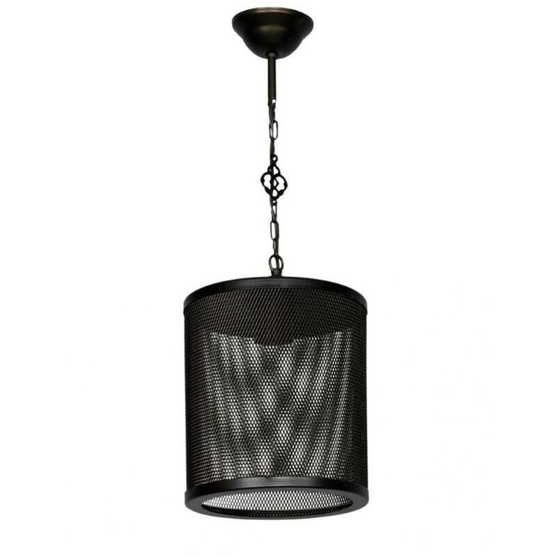 foto del prodotto lampada a sospensione nadra mdl3857 in metallo reticolato nero effez