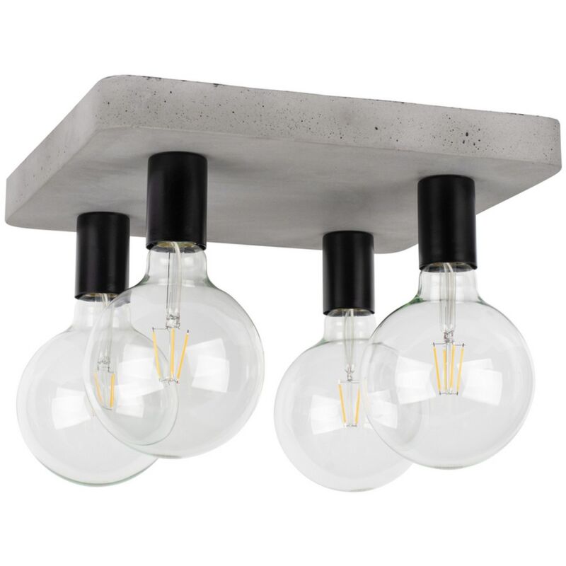 foto del prodotto lampada a sospensione nalon, cemento, metallo, grigio, nero, 34,5x34,5x10 cm