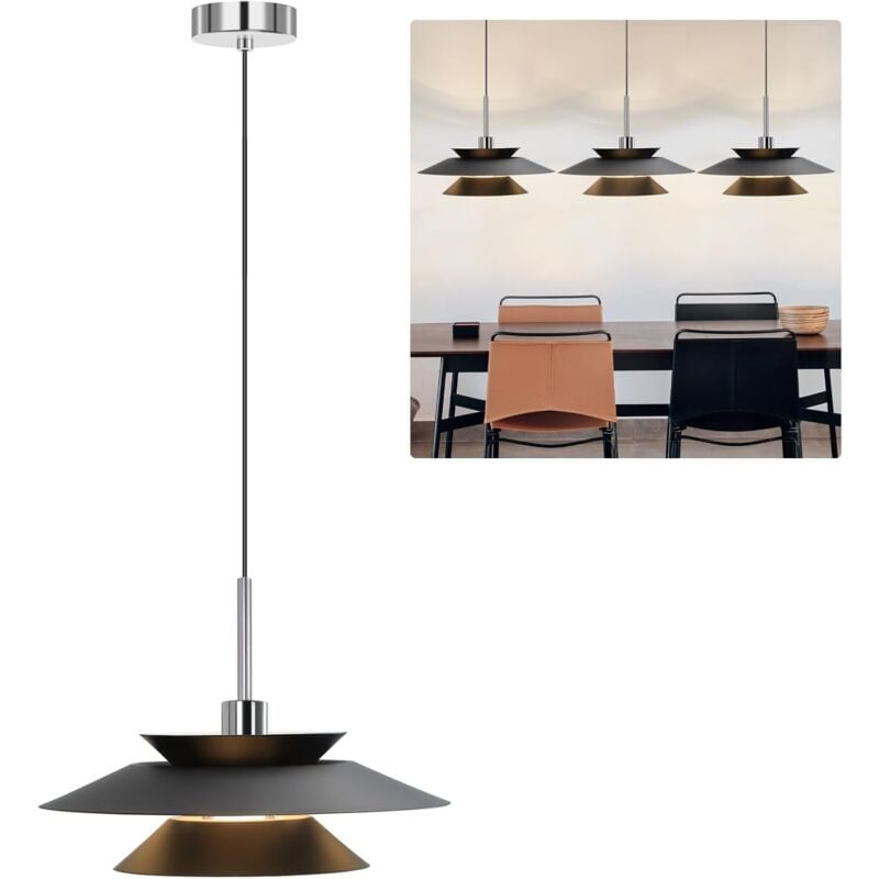 foto del prodotto lampada a sospensione nera lampada a sospensione vintage lampada da tavolo da pranzo moderna lampada da tavolo da pranzo in metallo e14 a 1 fiamma