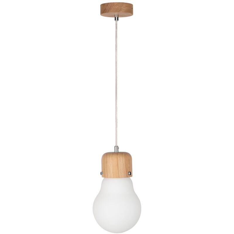 foto del prodotto lampada a sospensione oder, legno, vetro, marrone, bianco, 15x15x125 cm