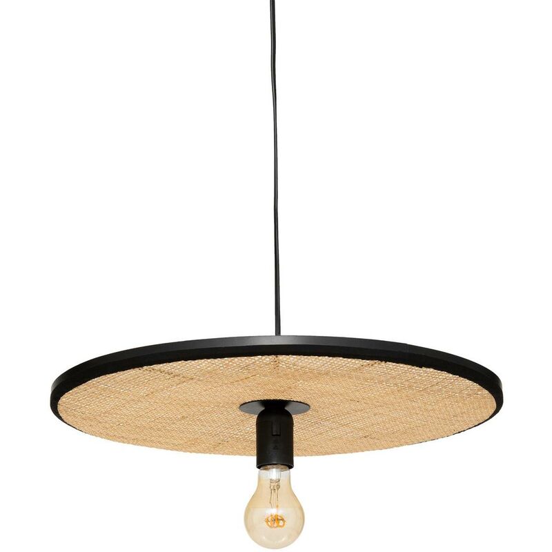 foto del prodotto lampada a sospensione olme in metallo e rattan d44cm atmosphera cr ateur d int rieur