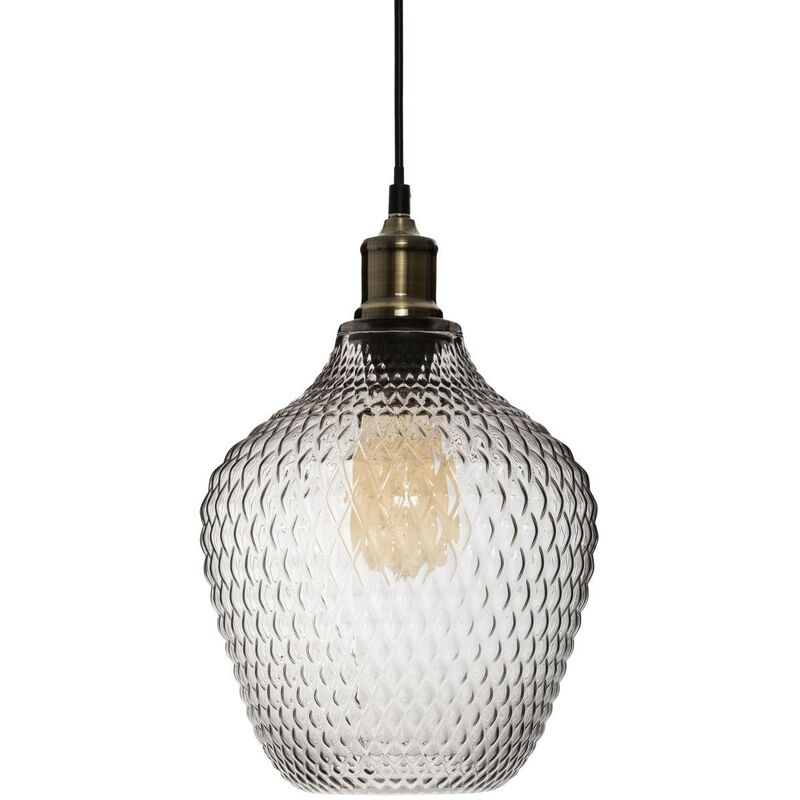 foto del prodotto lampada a sospensione omaha in vetro fum d22cm atmosphera cr ateur d int rieur