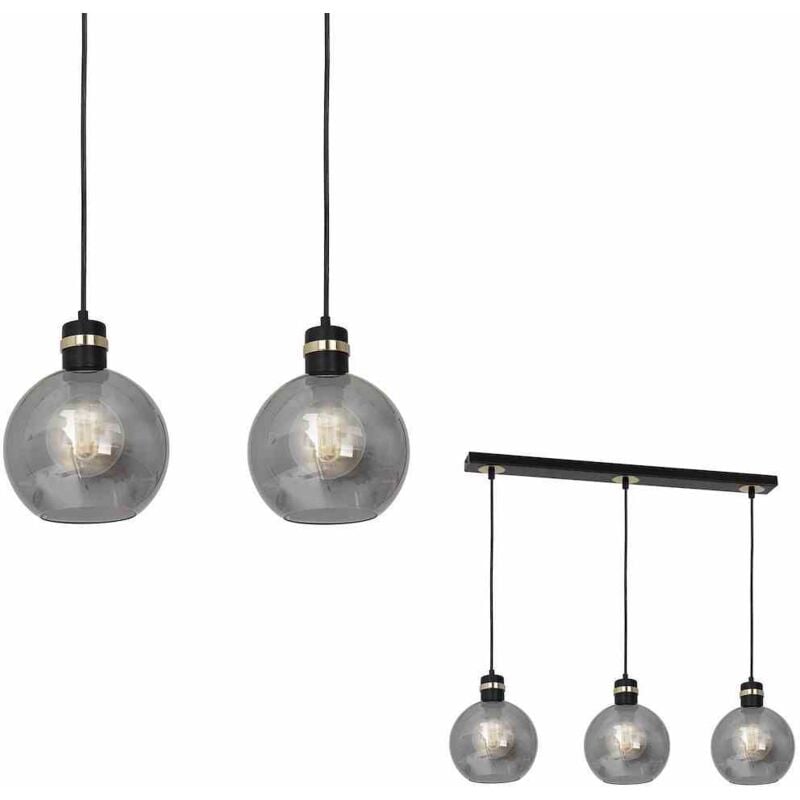 foto del prodotto lampada a sospensione omega nero oro 3xe27