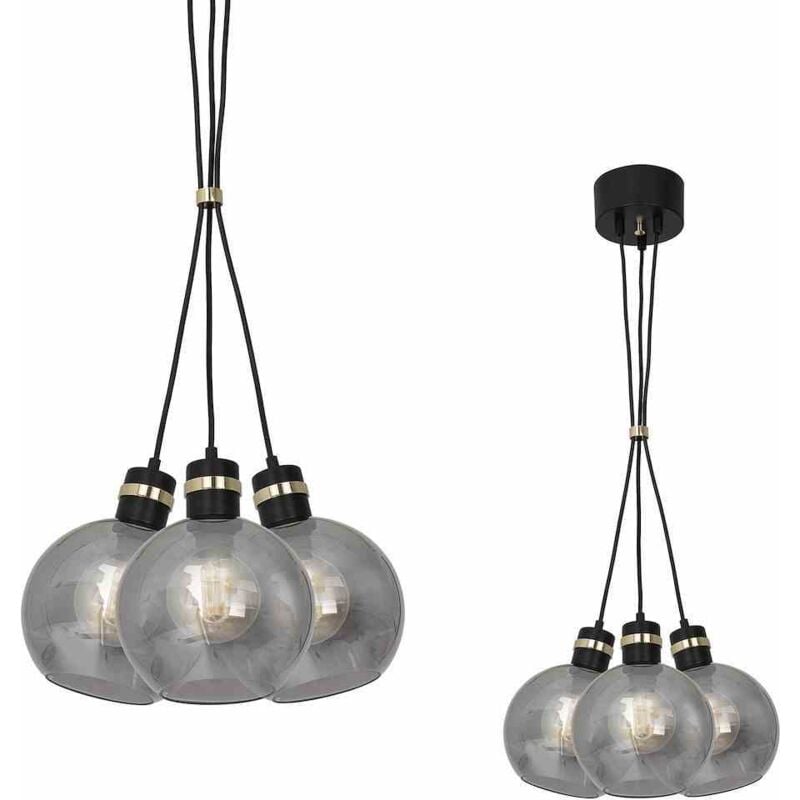 foto del prodotto lampada a sospensione omega nero oro 3xe27