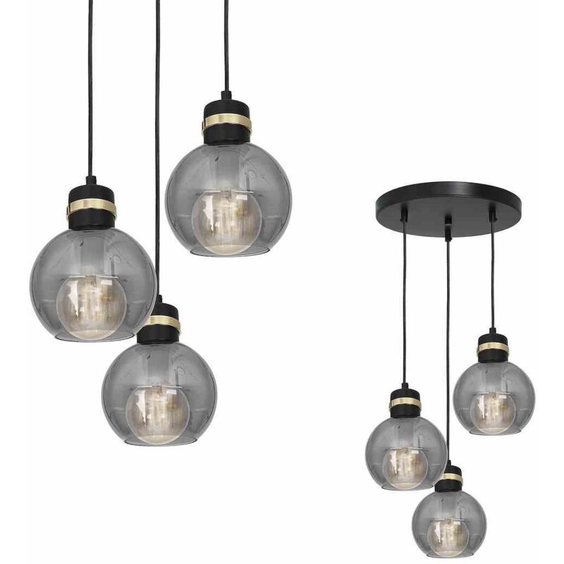 foto del prodotto lampada a sospensione omega nero oro 3xe27