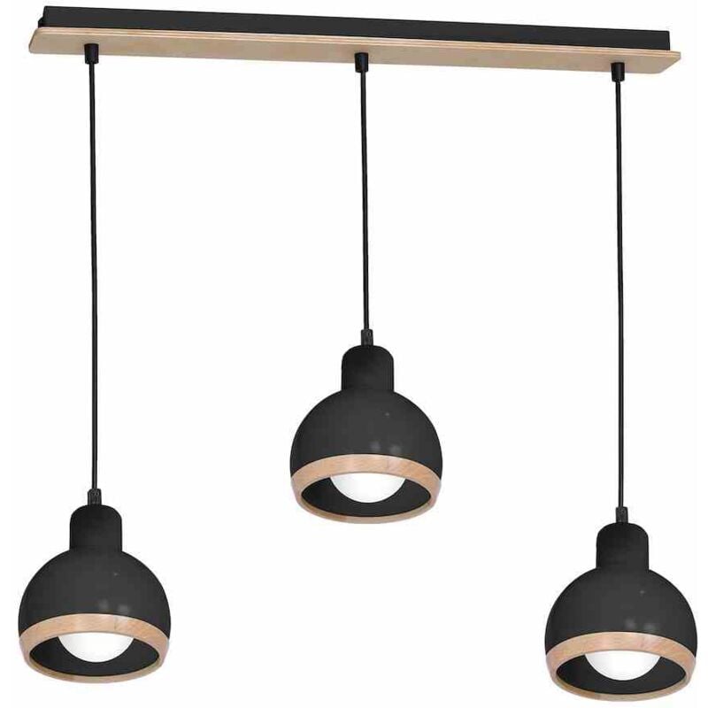 foto del prodotto lampada a sospensione ovale nera 3xe27