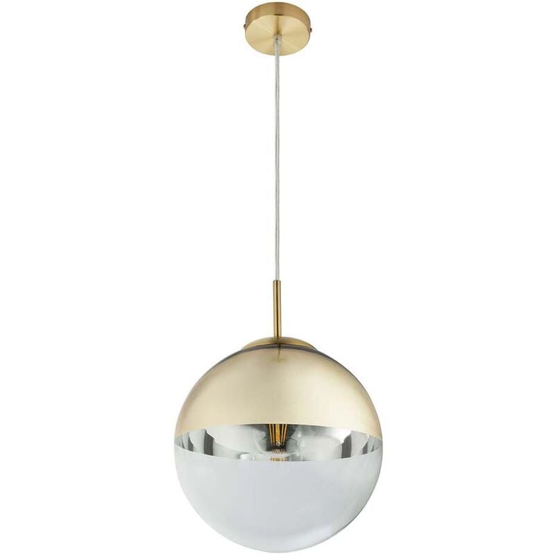foto del prodotto lampada a sospensione palla di vetro lampada da tavolo da pranzo lampada a sospensione soggiorno, oro, 1x e27, dxh 25x120 cm