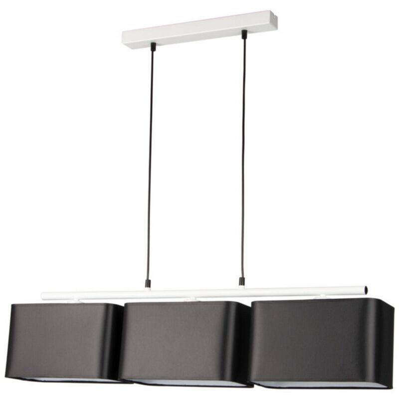 foto del prodotto lampada a sospensione pecos, metallo, tessuto, bianco, nero, 15x86x130 cm
