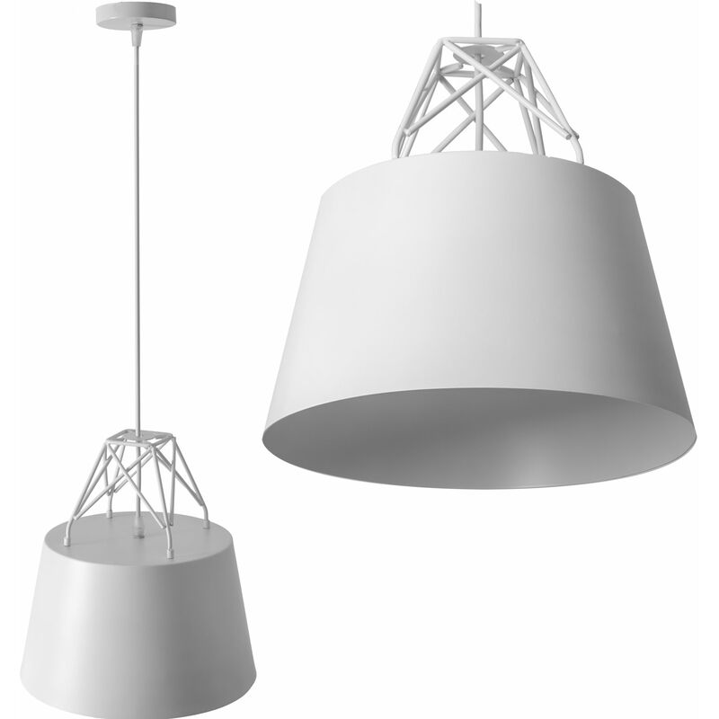 foto del prodotto lampada a sospensione pensile metallico bianco app423 1cp e27