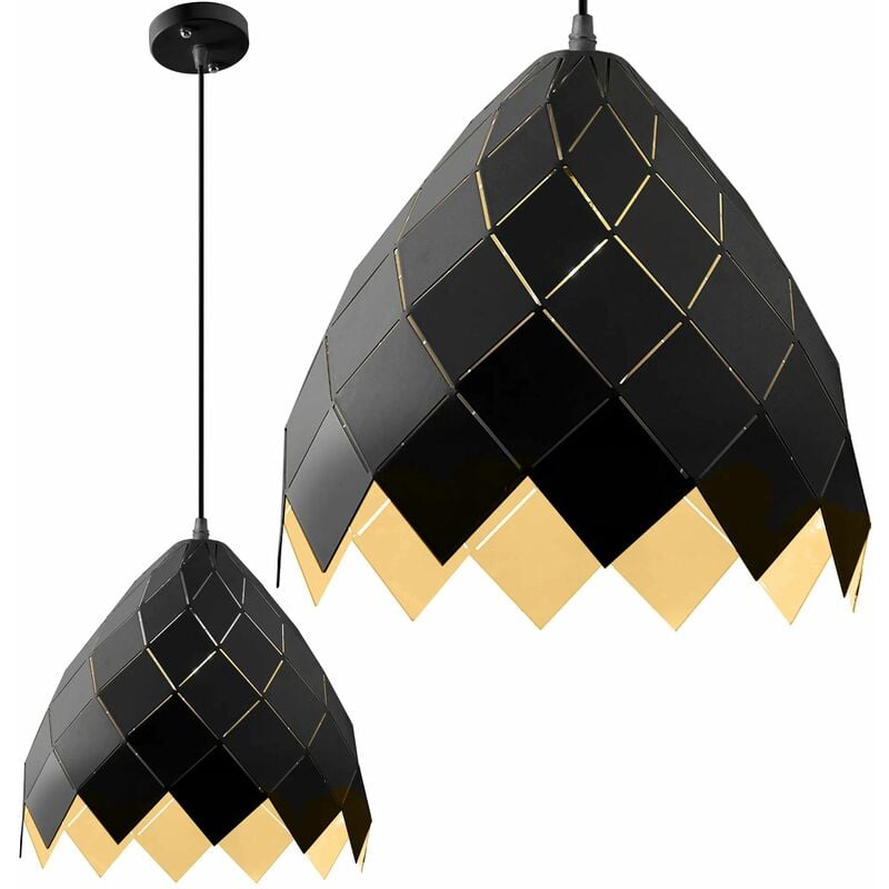 foto del prodotto lampada a sospensione pensile metallico nero app338 1cp e27