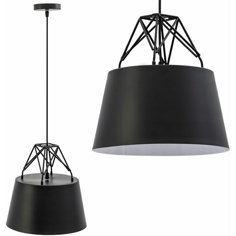 foto del prodotto lampada a sospensione pensile metallico nero app422 1cp e27