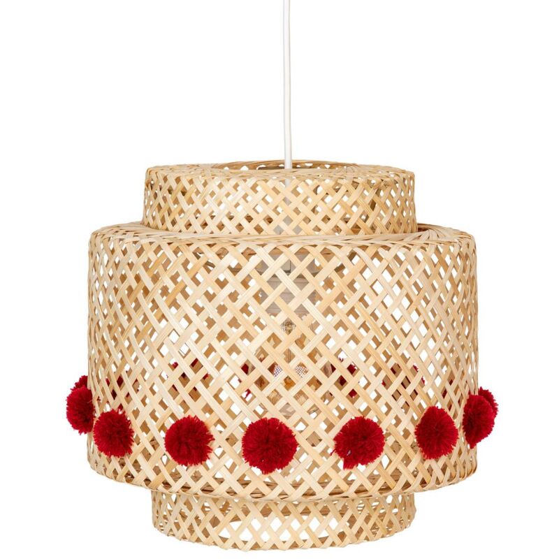 foto del prodotto lampada a sospensione per bambini liby bamb rosso nappe d28cm atmosphera cr ateur d int rieur