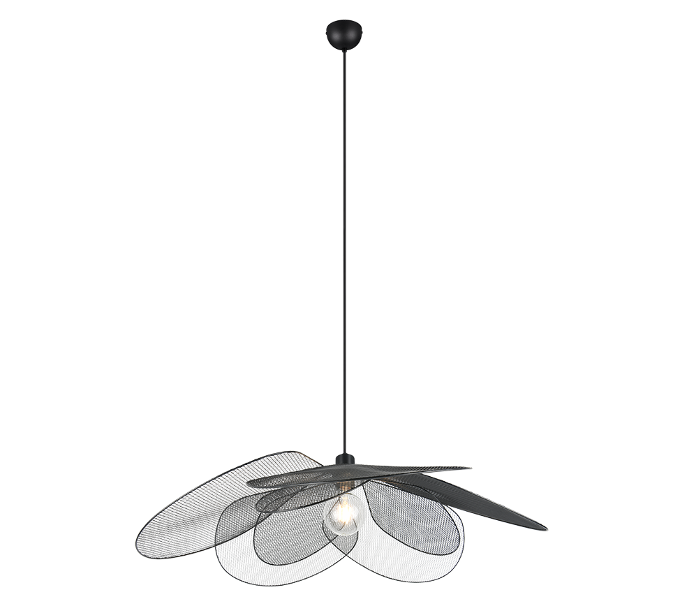 foto del prodotto lampada a sospensione petali fiore, metallo, nero, d 87 cm, fleure