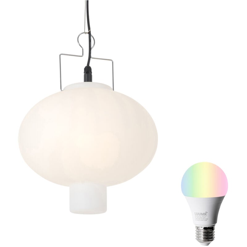 foto del prodotto lampada a sospensione pion moderno plastico,metallo bianco tondo e27 max. 1 x 9 watt qazqa