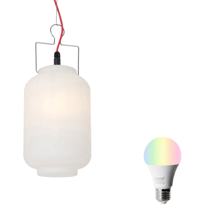 foto del prodotto lampada a sospensione pion moderno plastico,metallo bianco tondo e27 max. 1 x 9 watt qazqa