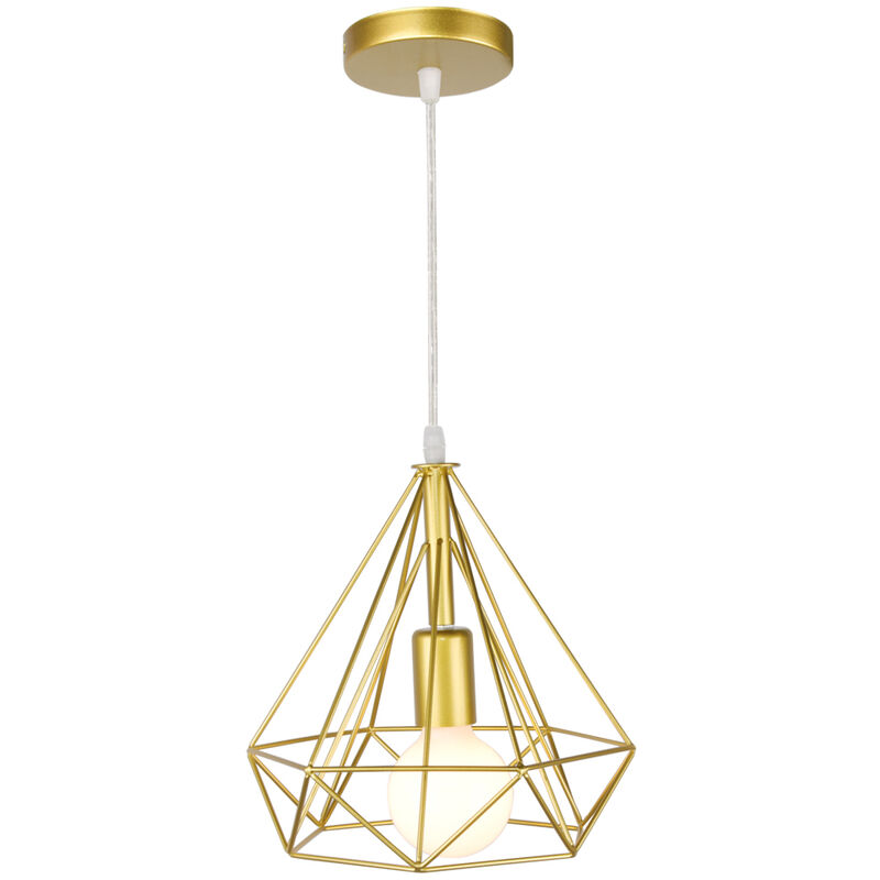 foto del prodotto lampada a sospensione, plafoniera in industriale stile con 25cm gabbia di diamante, illuminazione con e27 per soggiorno cucina di casa ristorante