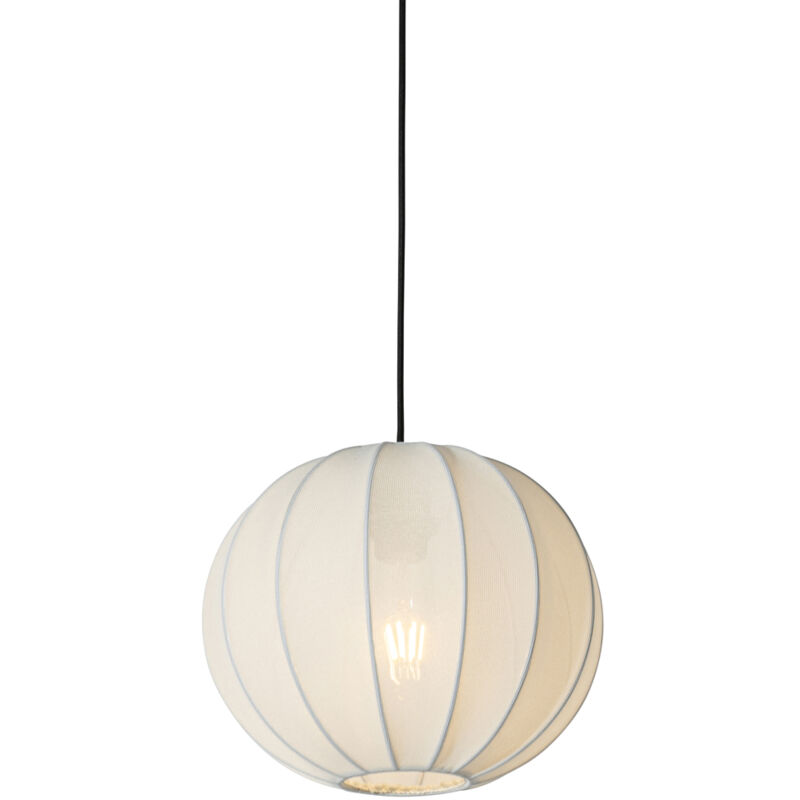 foto del prodotto lampada a sospensione plu design tessuto,acciaio bianco sfera max. 1 x watt qazqa