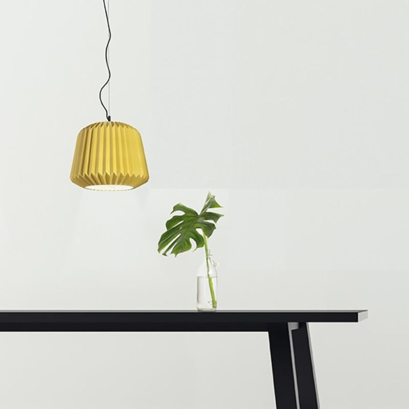 foto del prodotto lampada a sospensione plumcake in ceramica d35 cm giallo