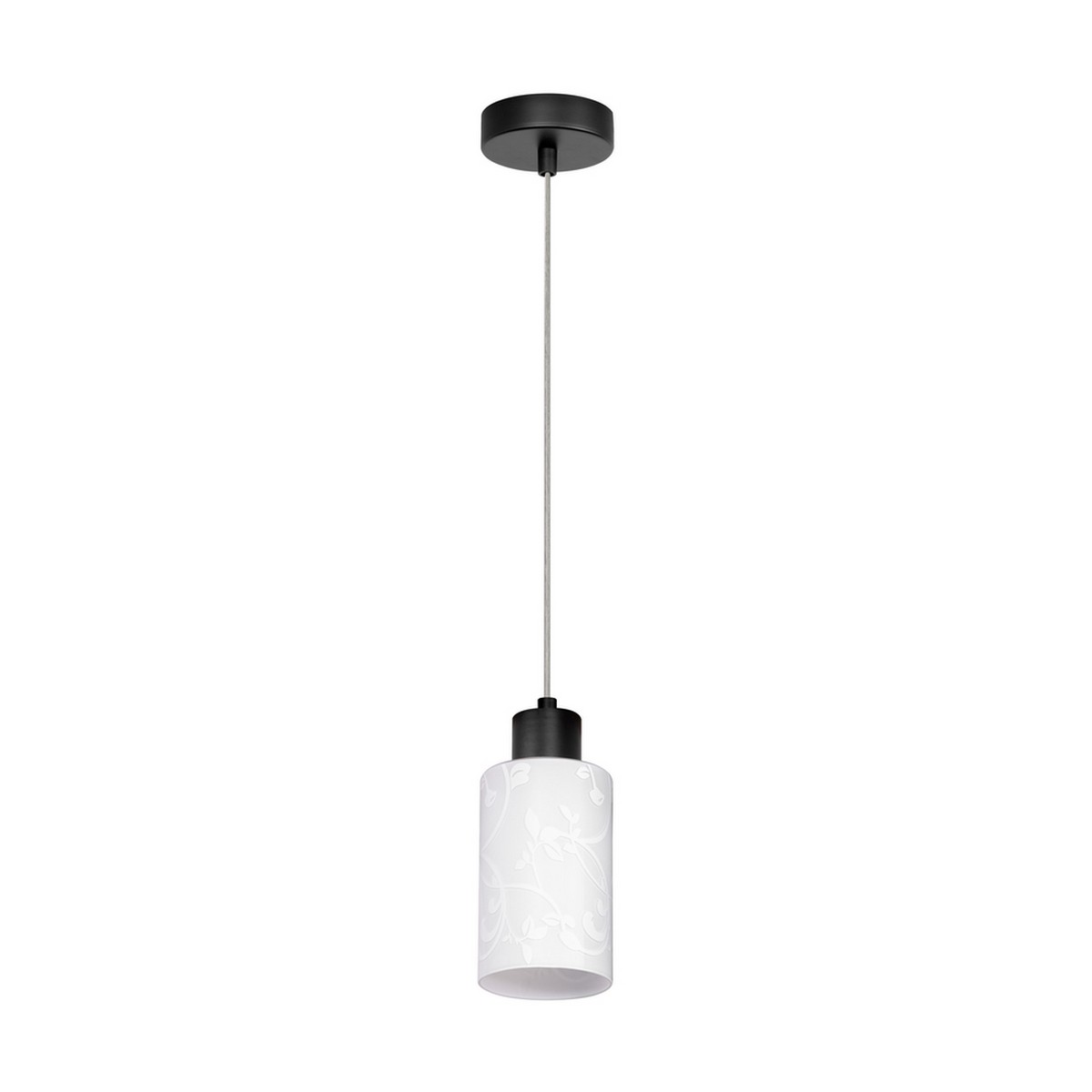 foto del prodotto lampada a sospensione raia, metallo, vetro, nero, bianco, 9,5x9,5x110 cm