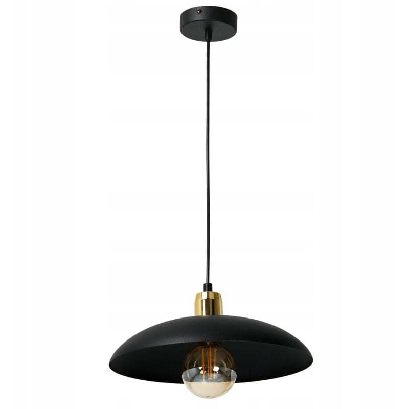 foto del prodotto lampada a sospensione rami 1xe27 paralume in metallo oro nero
