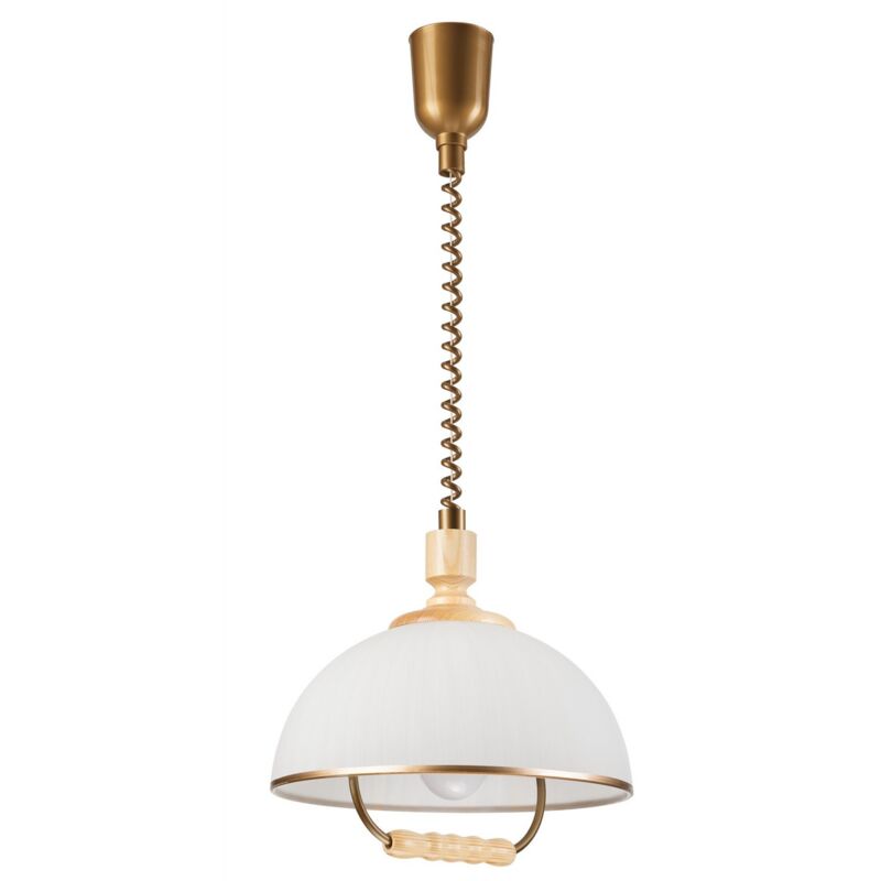 foto del prodotto lampada a sospensione ramona, vetro, legno, plastica, marrone, 30x30x64 cm