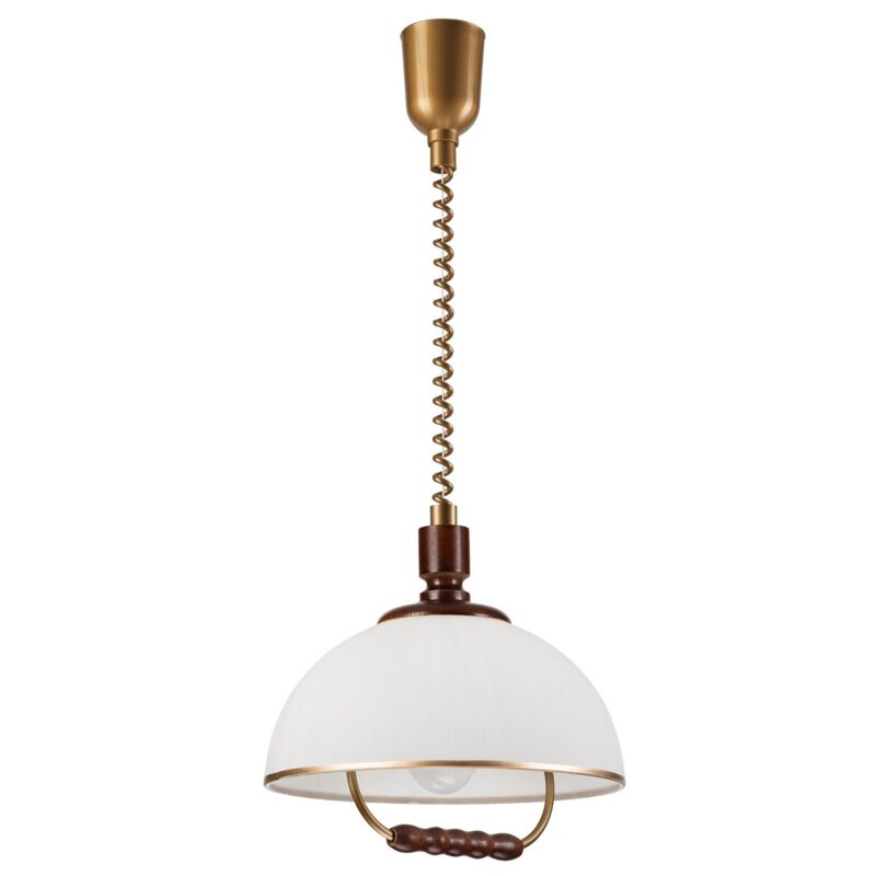foto del prodotto lampada a sospensione ramona, vetro, legno, plastica, rame, 30x30x64 cm