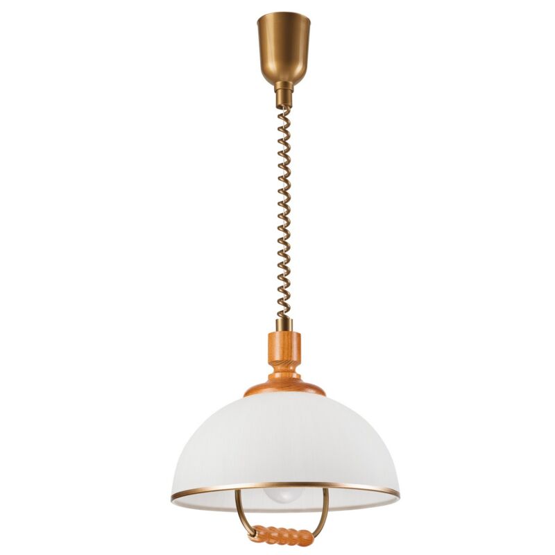 foto del prodotto lampada a sospensione ramona, vetro, legno, plastica, rame, 30x30x64 cm