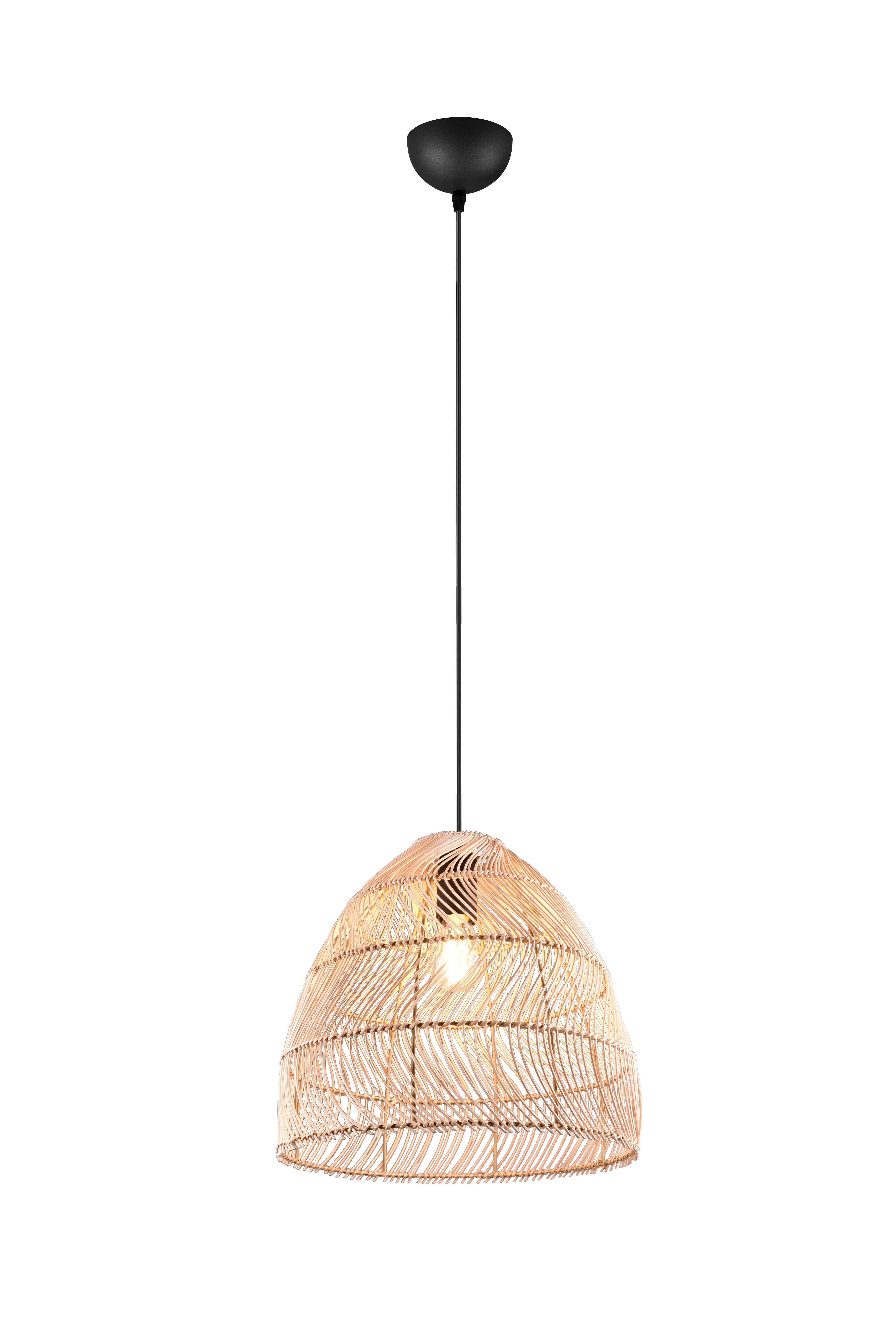 foto del prodotto lampada a sospensione, rattan effetto naturale, d 35 cm, rike