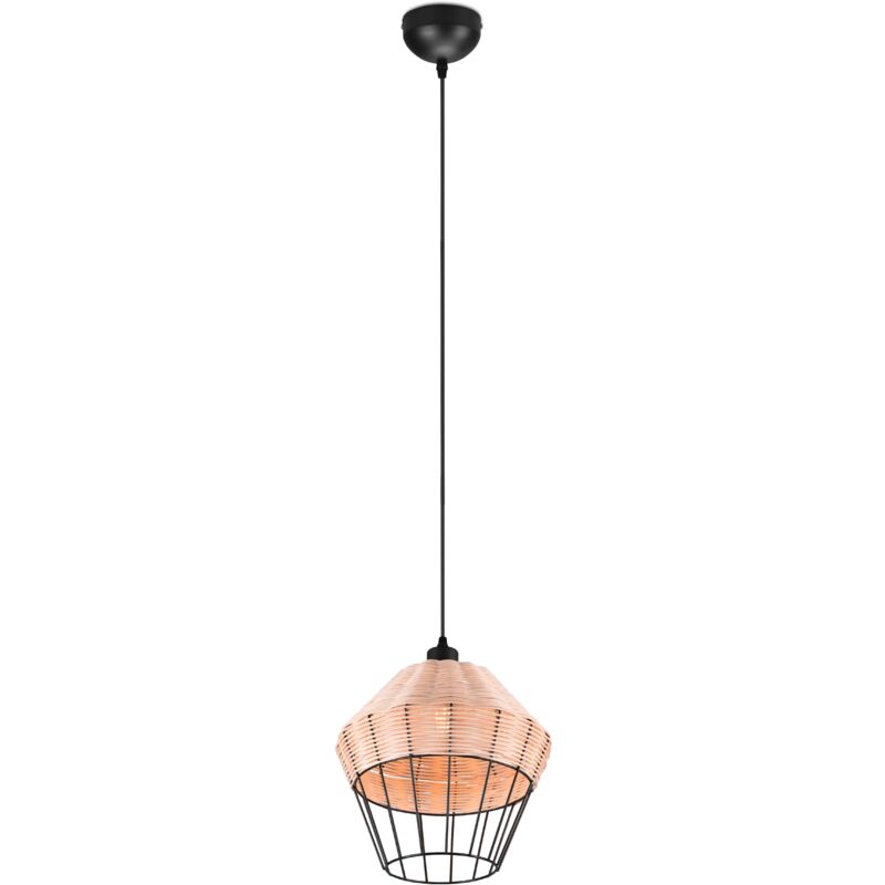 foto del prodotto lampada a sospensione, rattan, finitura naturale, d 30 cm, borka