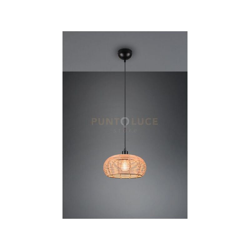 foto del prodotto lampada a sospensione, rattan, finitura naturale, d29 cm, inga