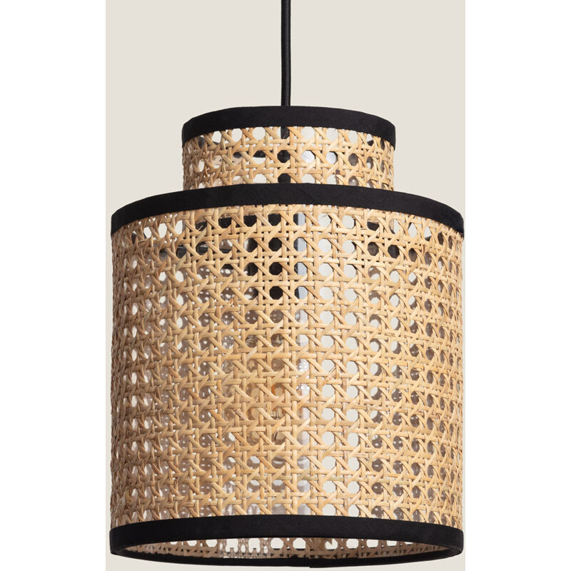 foto del prodotto lampada a sospensione rattan huela piccola naturale