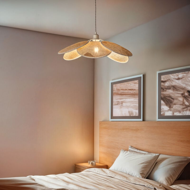 foto del prodotto lampada a sospensione rattan nirvana intrecciato naturale