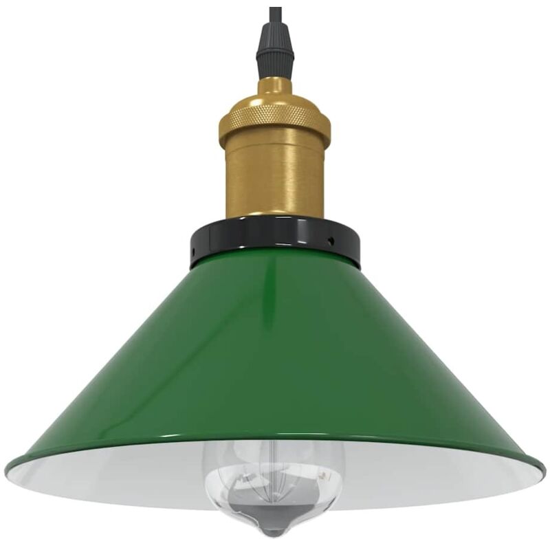 foto del prodotto lampada a sospensione regolabile e27 verde lucido 22cm metallo vidaxl