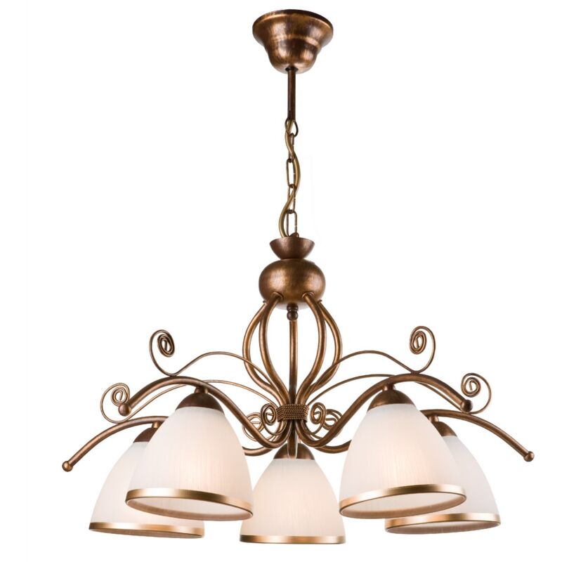 foto del prodotto lampada a sospensione retr , acciaio, vetro, marrone, 49x49x73 cm