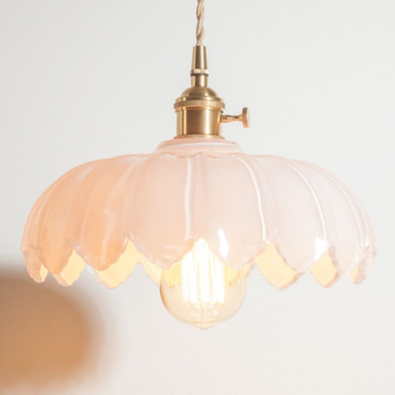 foto del prodotto lampada a sospensione retr lampadario da soffitto vetro metallo creativo plafoniera regolabile bianco