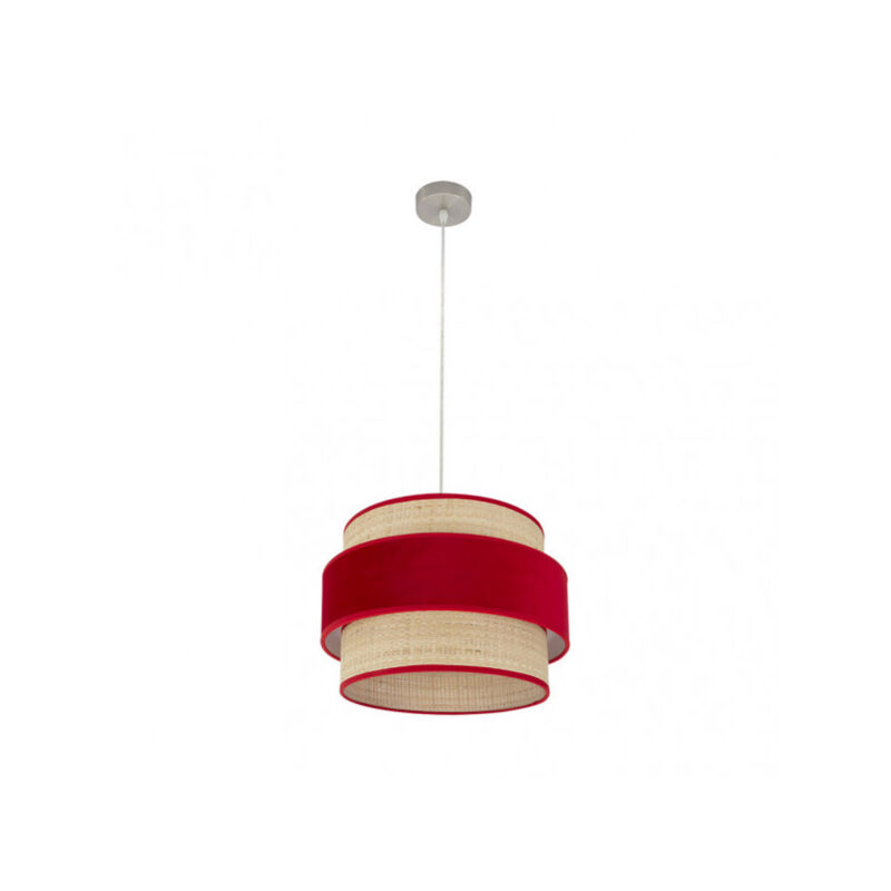 foto del prodotto lampada a sospensione reyes 1xe27 nichel/rosso naturale regx40x40 cm