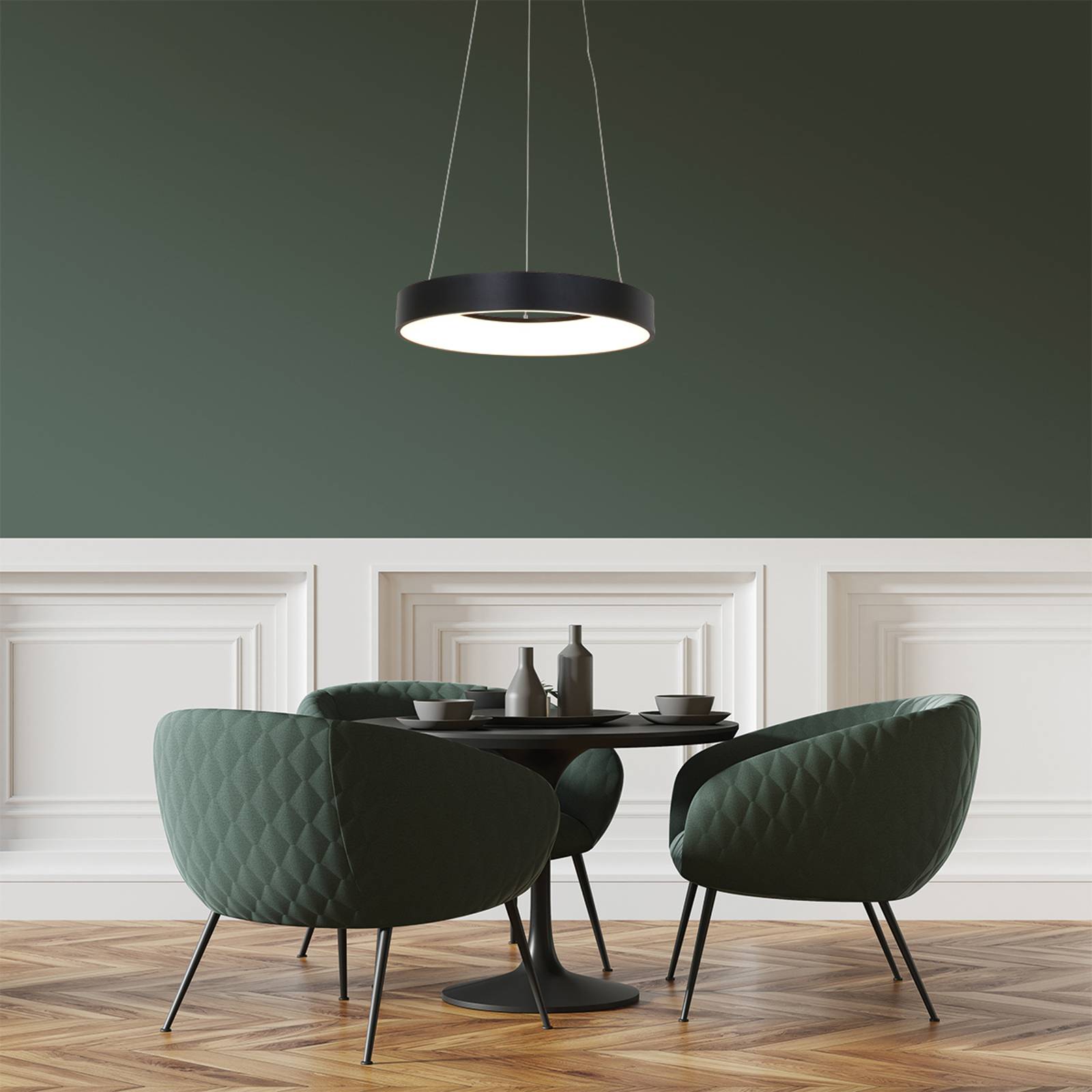 foto del prodotto lampada a sospensione ringlede nero plastica steinhauer