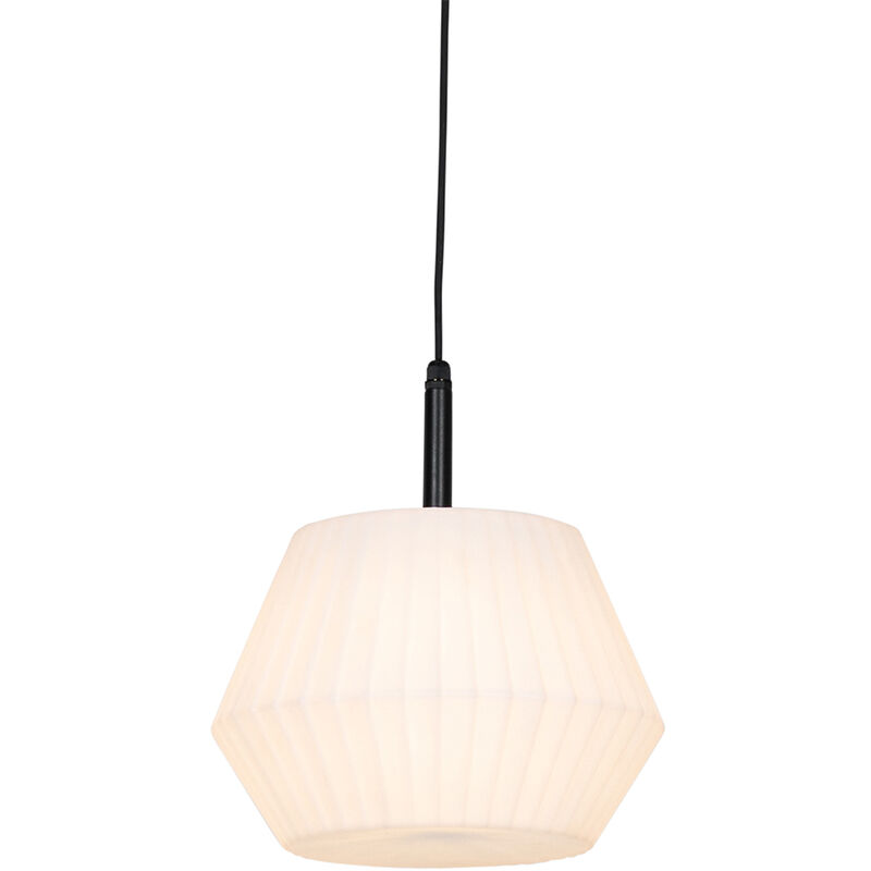 foto del prodotto lampada a sospensione robbert moderno plastico,acciaio bianco acciaio tondo max. 1 x watt qazqa