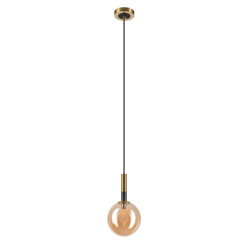 foto del prodotto lampada a sospensione rollo, acciaio, vetro, oro, nero, 15x15x120 cm